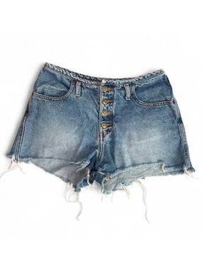 Vintage Mudd Button Fly Cut Off Distressed Denim Mini Shorts